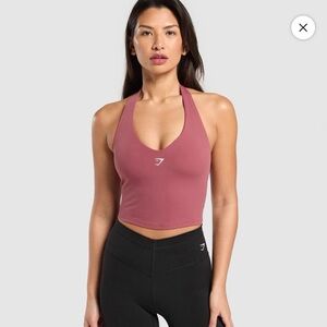 Women's Gymshark Halter Neck Crop Top - Pink